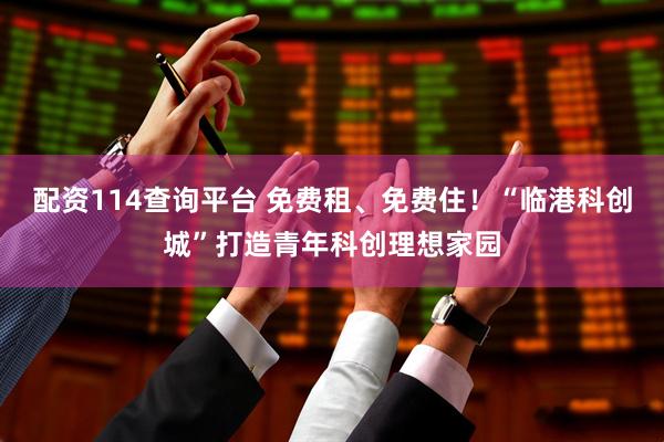 配资114查询平台 免费租、免费住！“临港科创城”打造青年科创理想家园